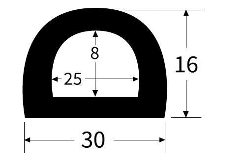 EXD30X16 D Section Rubber Buffer
