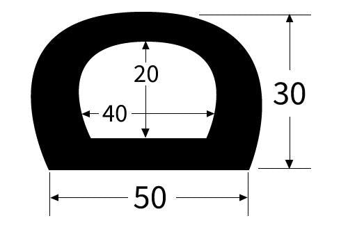 EXD50X30 D Section Rubber Buffer
