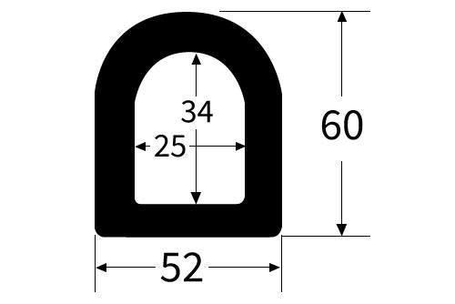 EXD60X52 D Section Rubber Buffer