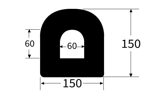 EXD6X6 D Section Rubber Buffer