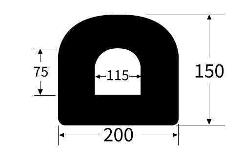 EXD8X6 D Section Rubber Buffer
