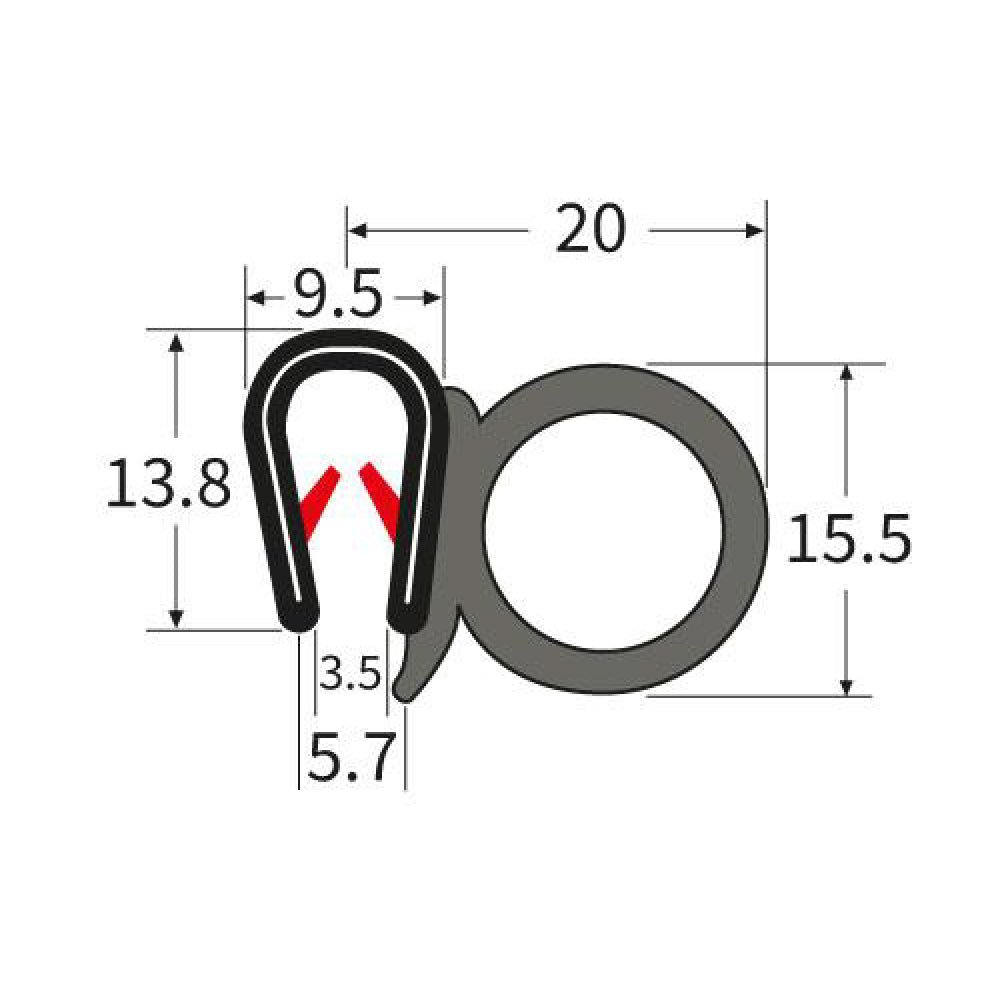 PARDX80 Rubber Door Seal