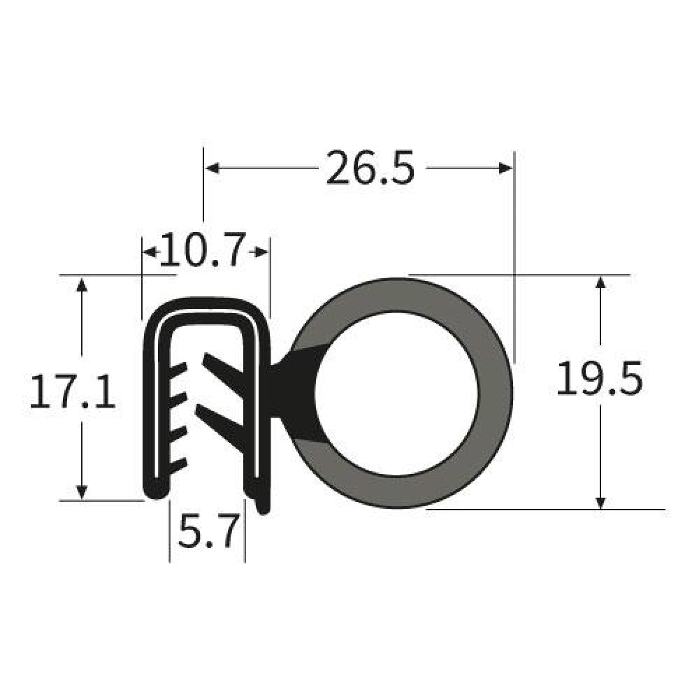 PARDX84 Rubber Door Seal