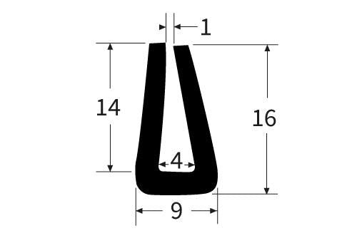 PEXT0002 Rubber U Channel