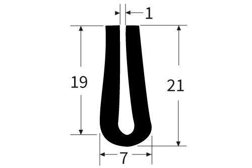 PEXT0005EP Rubber U Channel