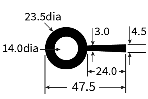 PEXT0179EP Rubber Piping Extrusion