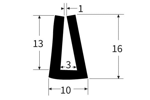 PEXT0243EP Rubber U Channel