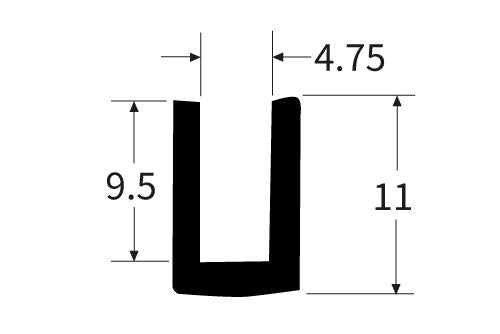 PEXT0270-4.75 Rubber U Channel