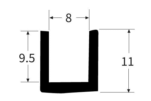 PEXT0270-8 Rubber U Channel