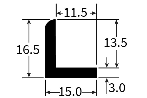 PEXT0291EP Rubber Angle Extrusion