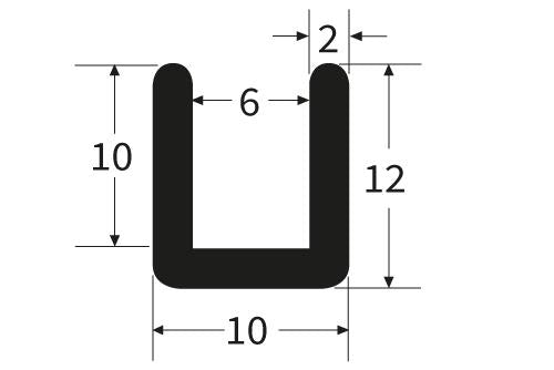 PEXT0315 Rubber U Channel