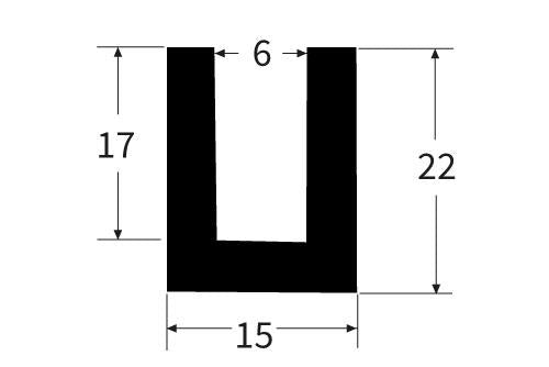 PEXT0320 Rubber U Channel