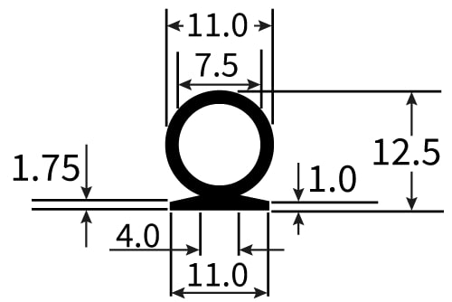 PEXT0351EP Rubber Door Seal