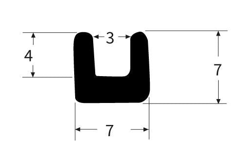 PEXT0445EP Rubber U Channel