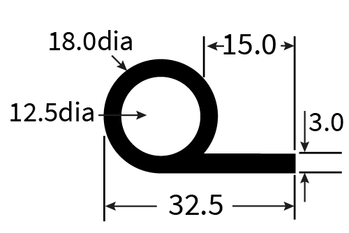 PEXT0510EP Rubber Piping Extrusion