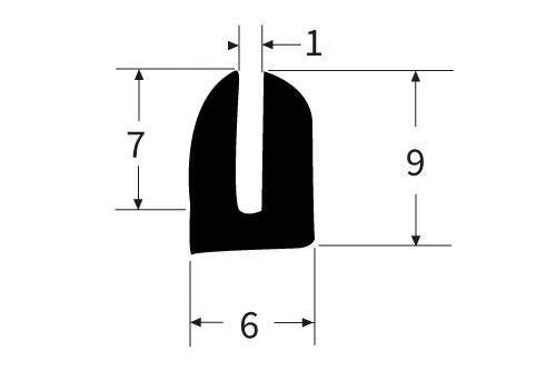 PEXT0557 Rubber U Channel