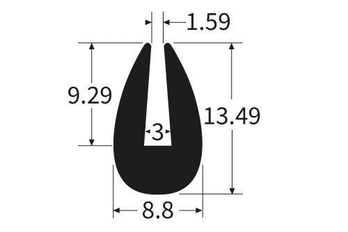 PEXT0640 Rubber U Channel