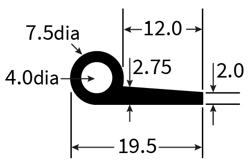 PEXT0682 Rubber Piping Extrusion