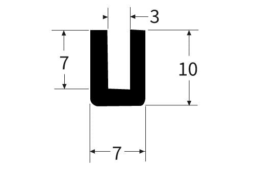 PEXT0698 Rubber U Channel