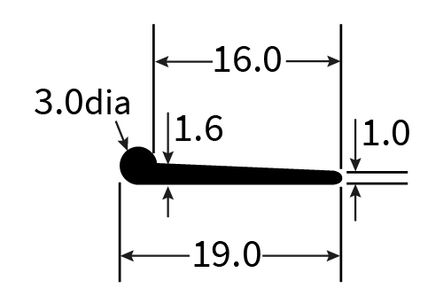 PEXT0738EP Rubber Piping Extrusion