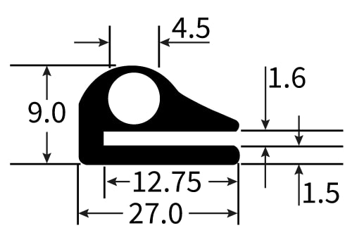 PEXT0749EP Rubber Door Seal