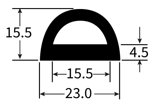PEXT0825EP Rubber Hollow D Section Extrusion