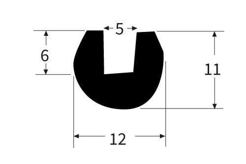 PEXT0911EP Rubber U Channel