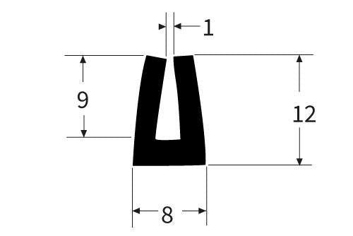 PEXT0932 Rubber U Channel