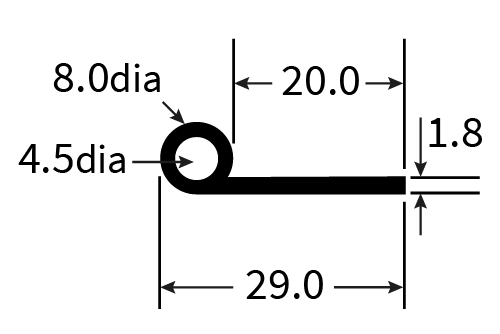 PEXT0936N Rubber Piping Extrusion