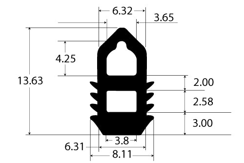 PEXT108EP Rubber Door Seal