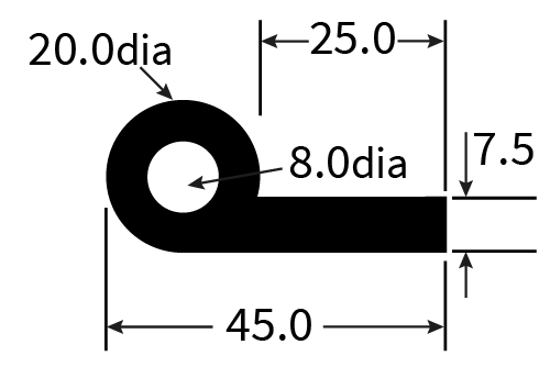 PEXT1375 Rubber Piping Extrusion