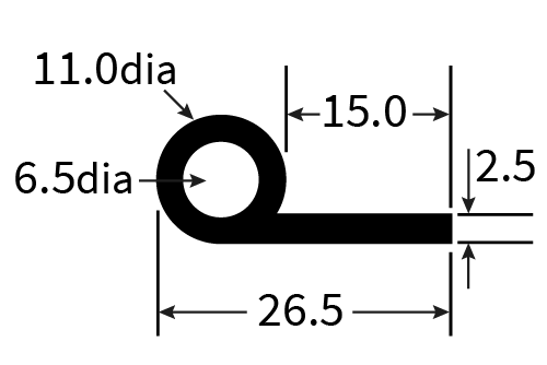 PEXT1467EP Rubber Piping Extrusion