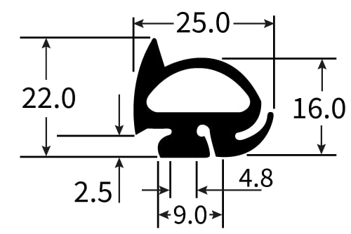 PEXT1598EP Rubber Door Seal