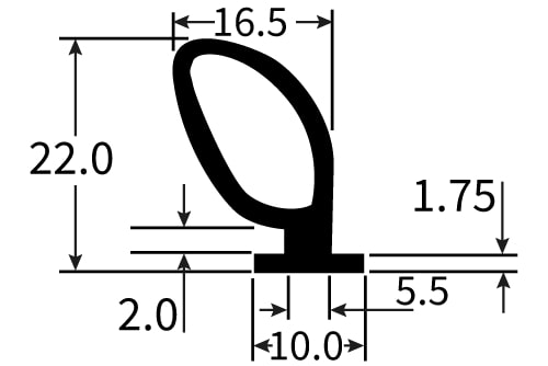 PEXT1599EP Rubber Door Seal