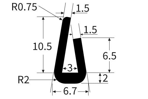 PEXT4163EPUV Rubber U Channel