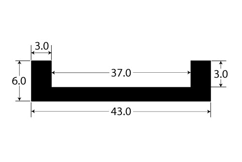 PEXT6197 Rubber U Channel