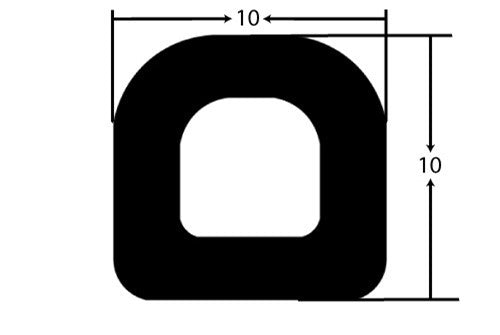 PEXT7296 Rubber Hollow D Section Extrusion
