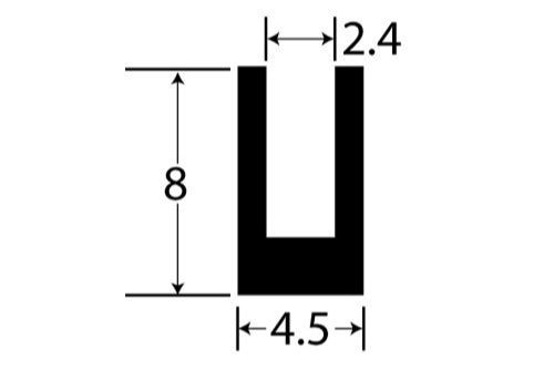 PEXT7930 Rubber U Channel