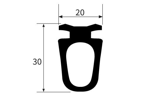 PEXTRSDS-30X20 Roller Shutter Door Seal