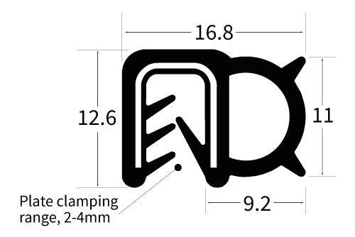 SE1229 Clip On Silicone U Channel