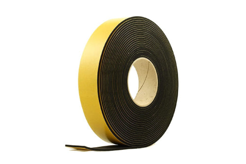 Black Self Adhesive Backed EPDM Sponge - 15 Mtr Rolls