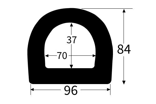 EXD96X84 D Section Rubber Buffer
