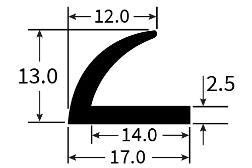 PEXT0139EP Rubber Angle Extrusion