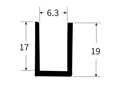 PEXT0271-6.3 Rubber U Channel