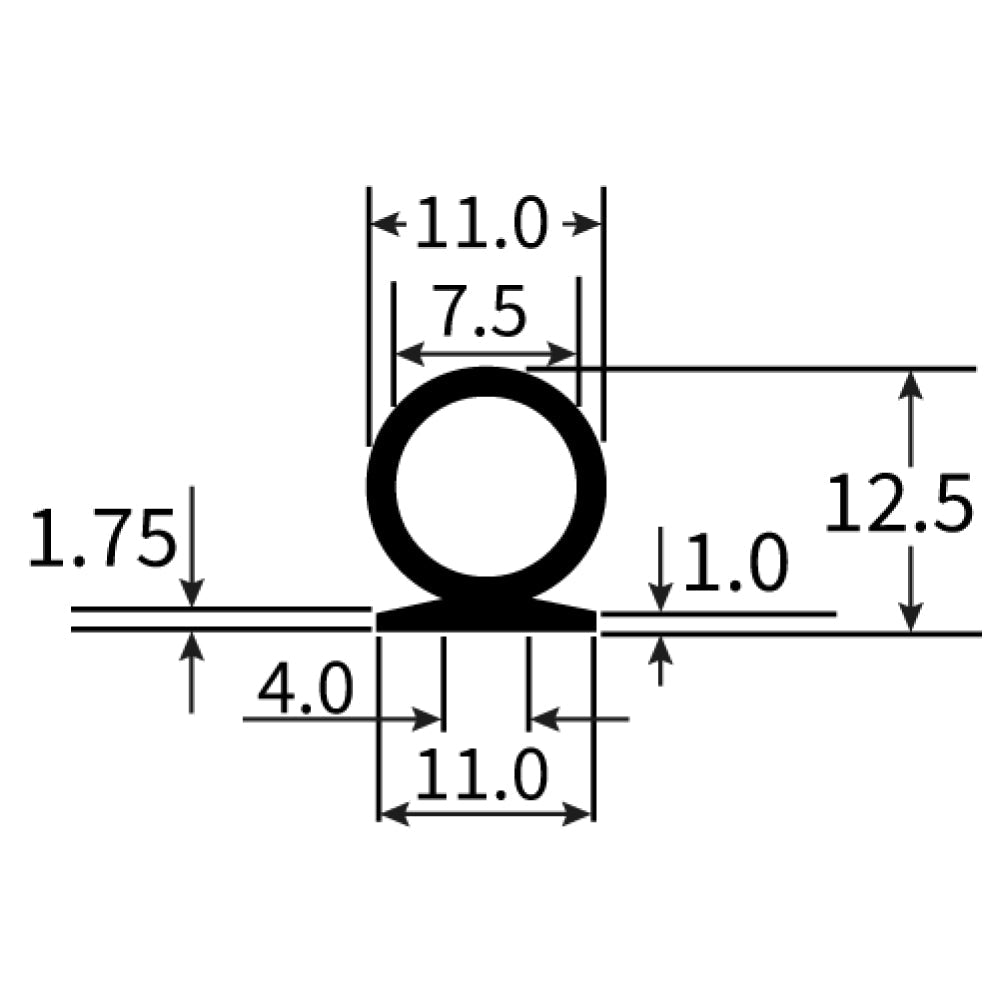 PEXT0351EP Rubber Door Seal