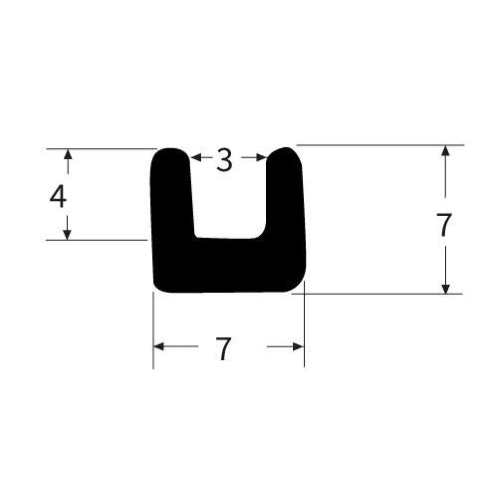 PEXT0445EP Rubber U Channel