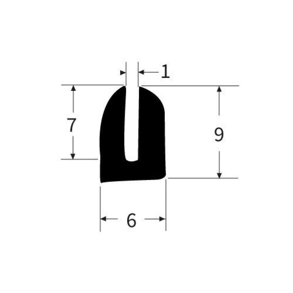 PEXT0557 Rubber U Channel