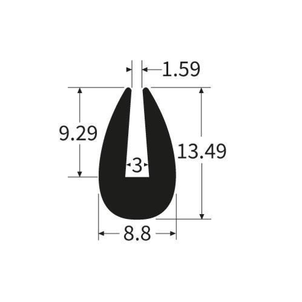 PEXT0640 Rubber U Channel