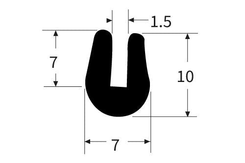 PEXT0694EP Rubber U Channel