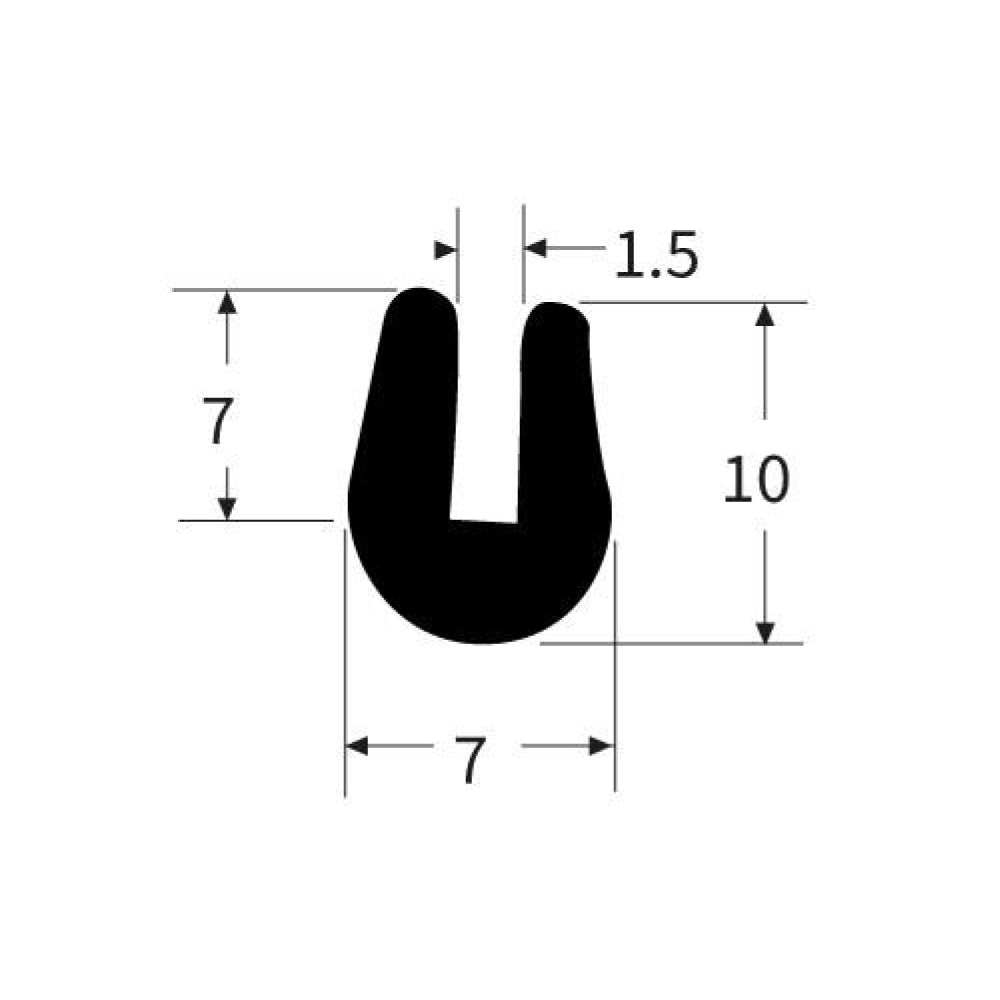 PEXT0694EP Rubber U Channel